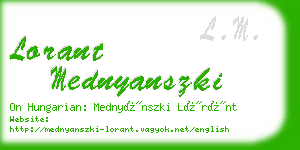 lorant mednyanszki business card